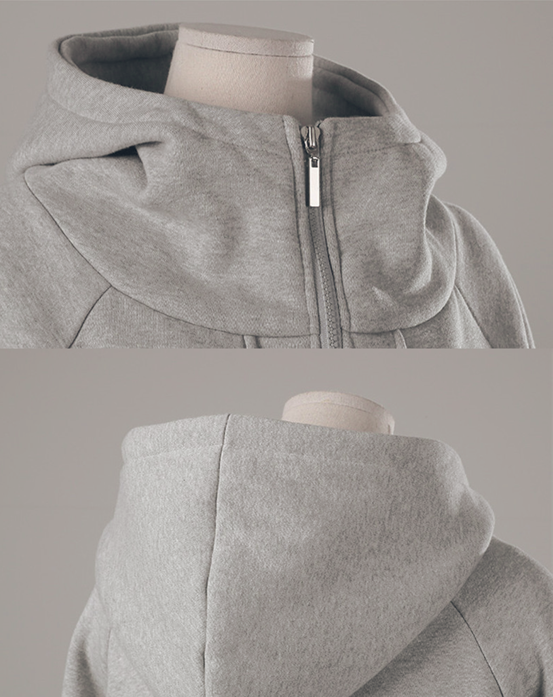 ♀Design Pocket High Neck Hoodie