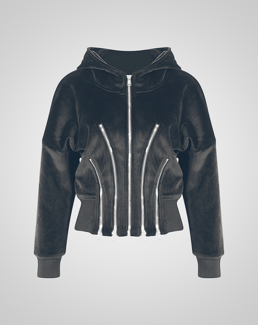 ♀Zipper Line Design Hoodie