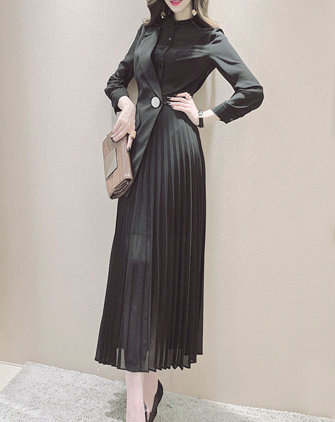 ♀Asymmetric Splice Dress