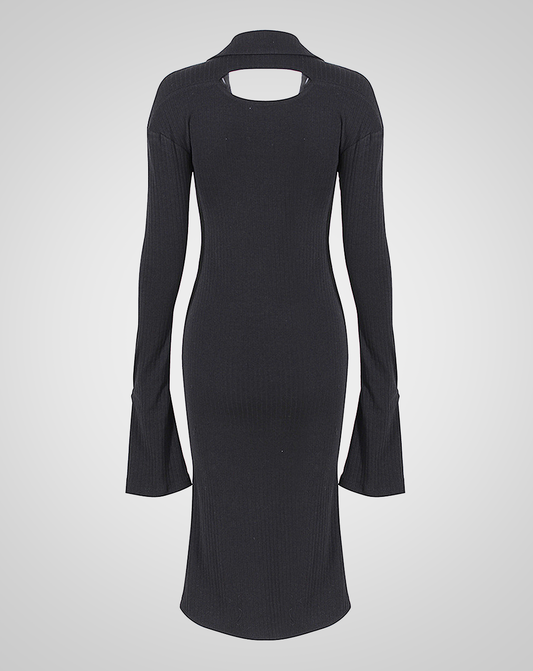♀Back Cutout Long Knit Dress