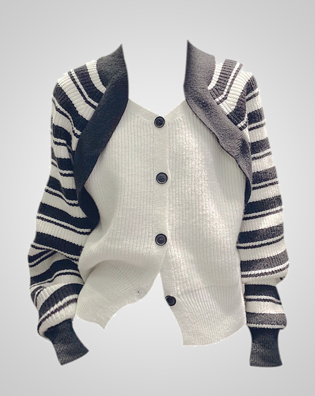 ♀Striped Cardigan Docking Tops