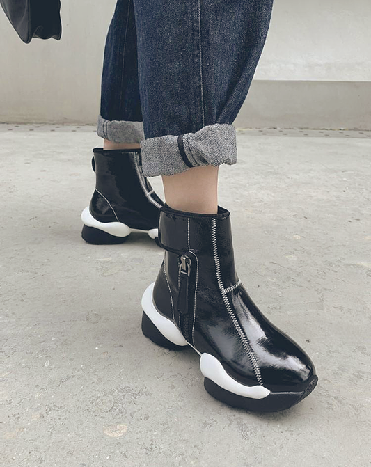 ♀本革/Sponge Sole Leather Boots
