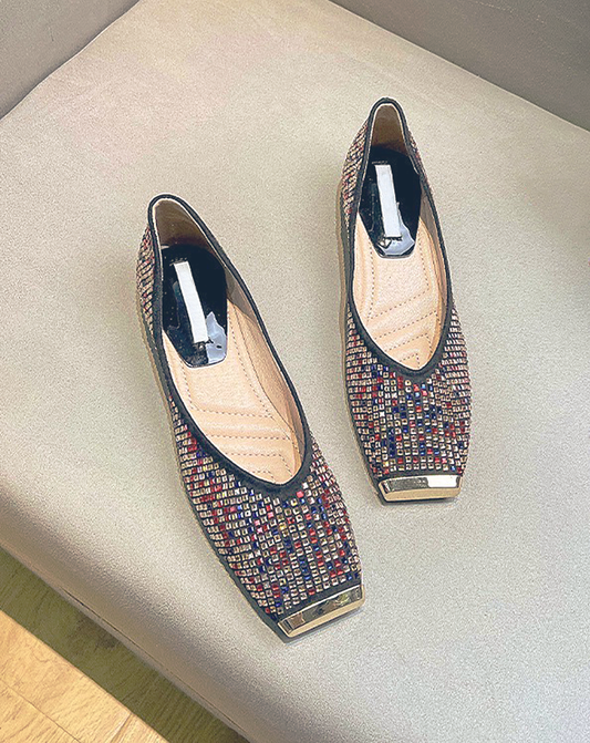 ♀Colored Stone Design Pumps