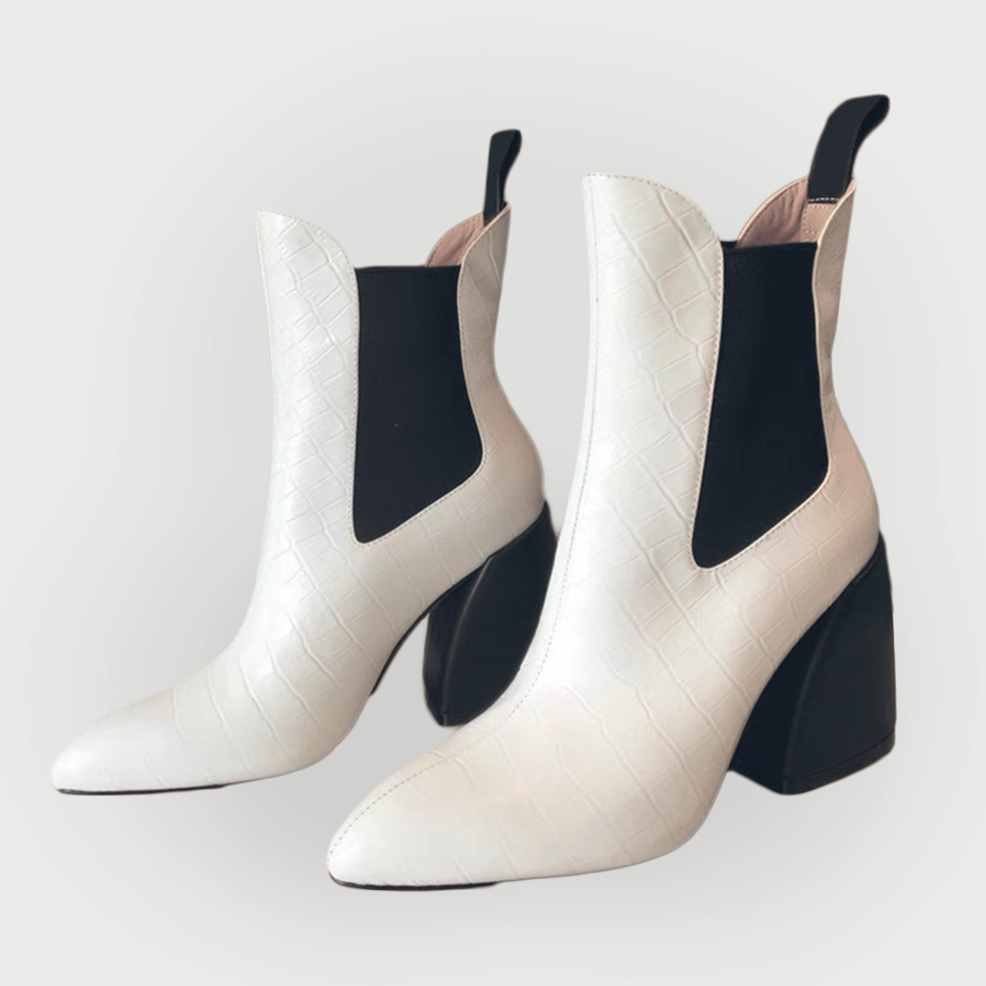 ♀Emboss Side Gore Boots