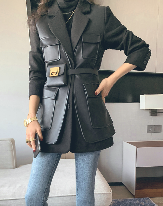 ♀Switching Design Fleece Jacket