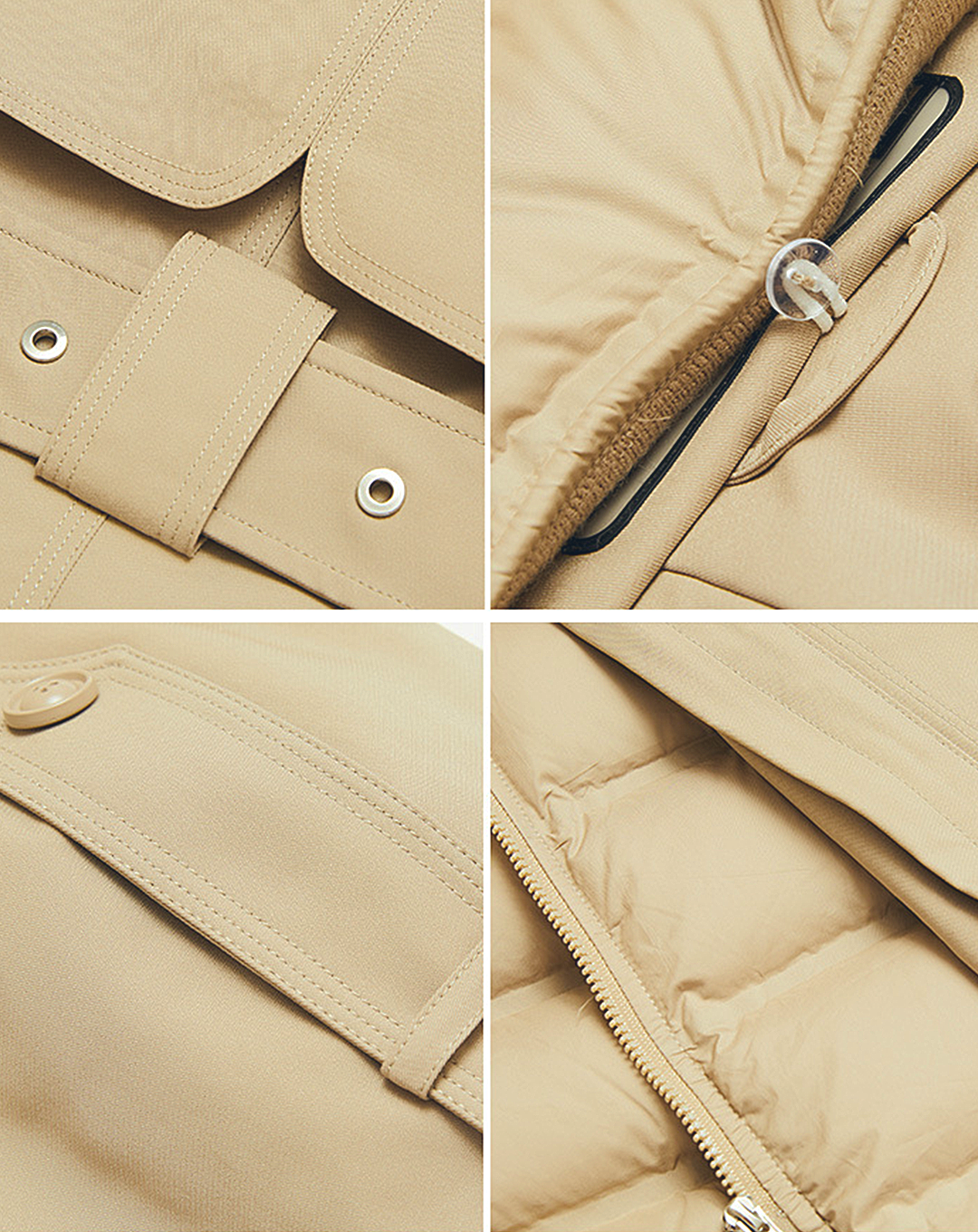♀Fur Hooded Trench Coat