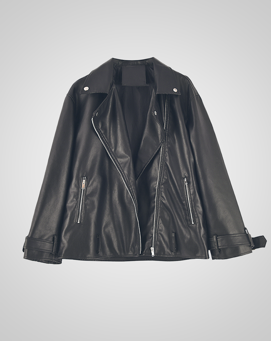 ♀Zip Leather Riders Jacket