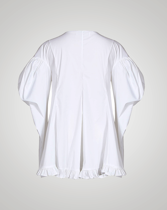 ♀Frill Gathered Drop Shoulder Shirt