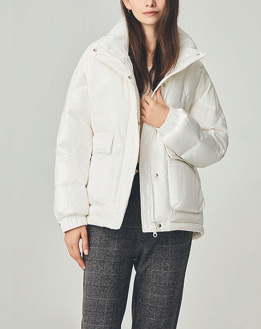 ♀High Neck Hoodie Down Jacket