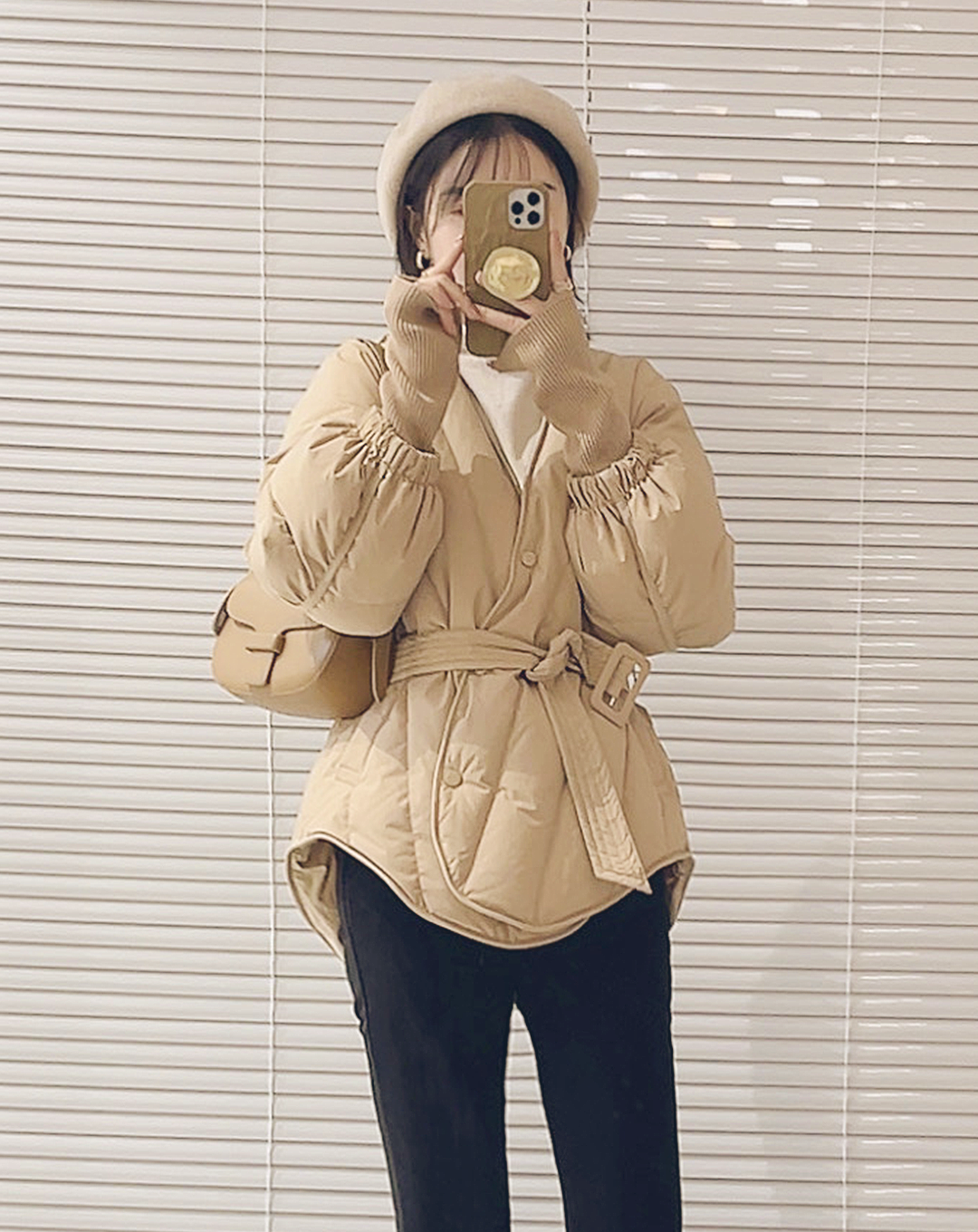 ♀Collarless Down Jacket