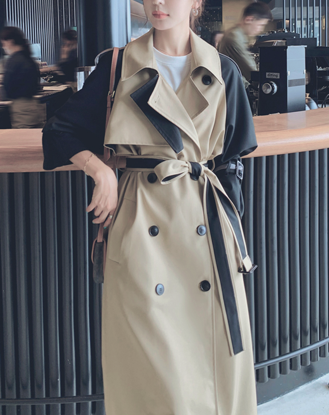 ♀Raglan Volume Sleeve Trench Coat