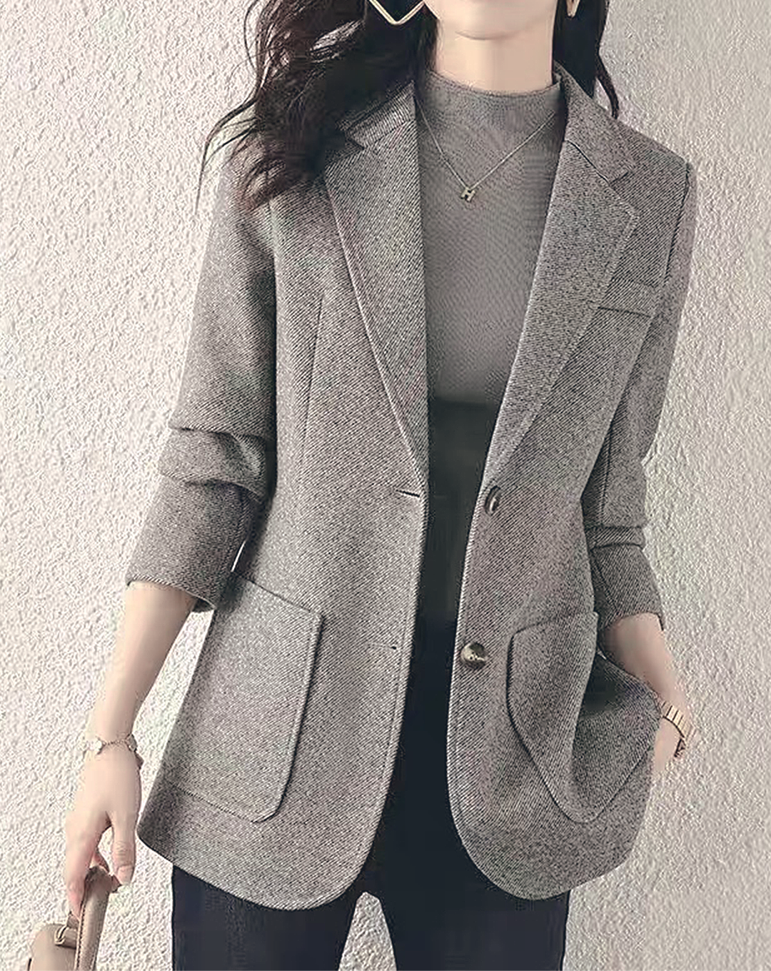 ♀Creased Sleeve Jacket