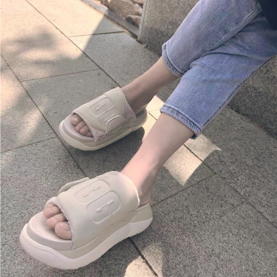 ♀Elastic Platform Velcro Sandal