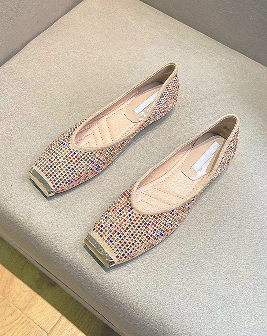 ♀Colored Stone Design Pumps