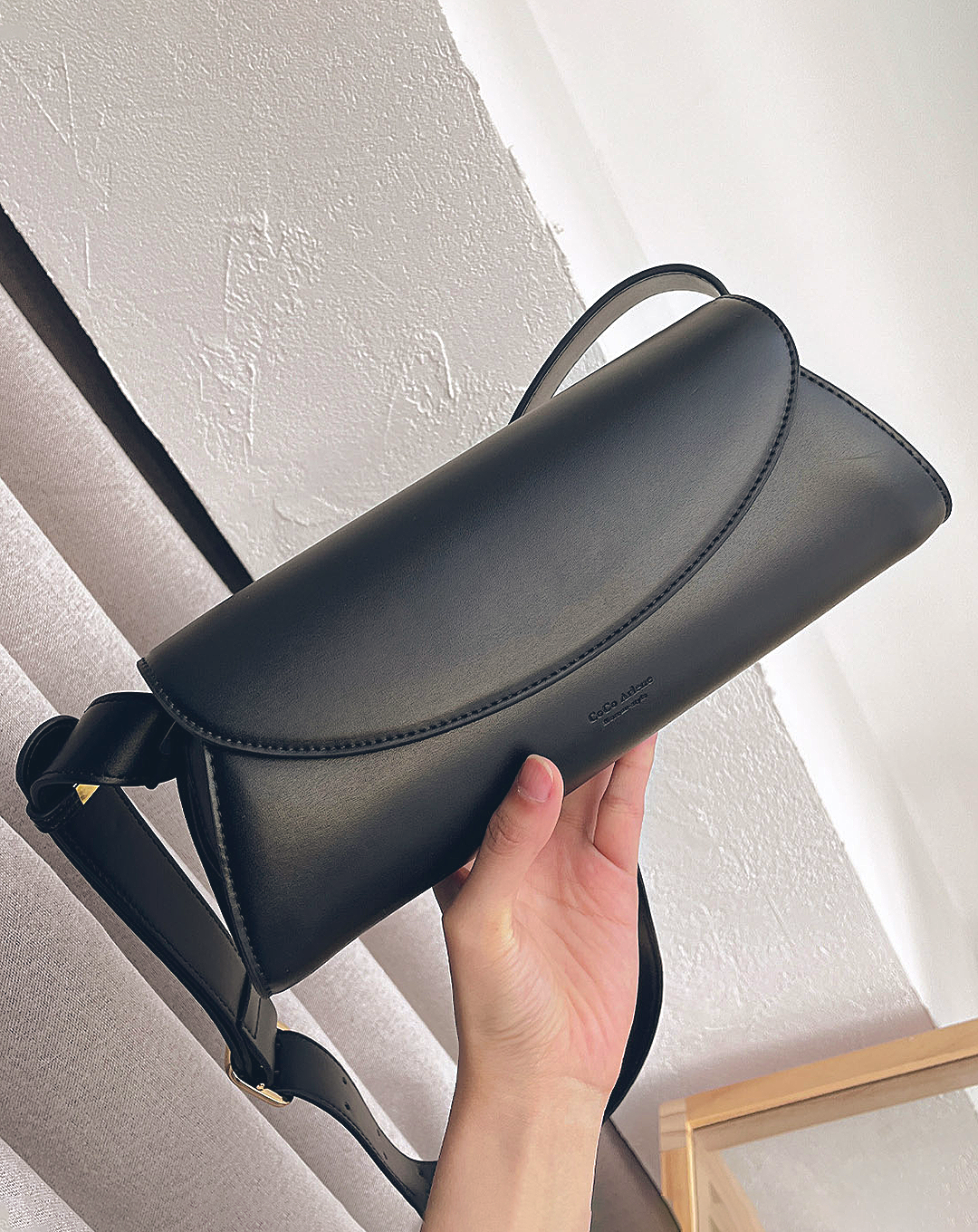 本革/Curve Flap Handbag