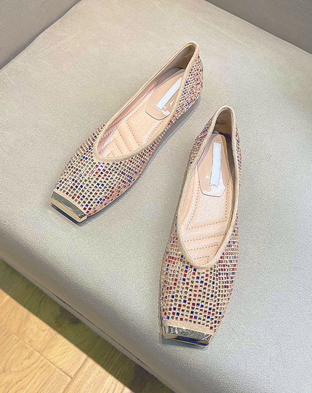 ♀Colored Stone Design Pumps