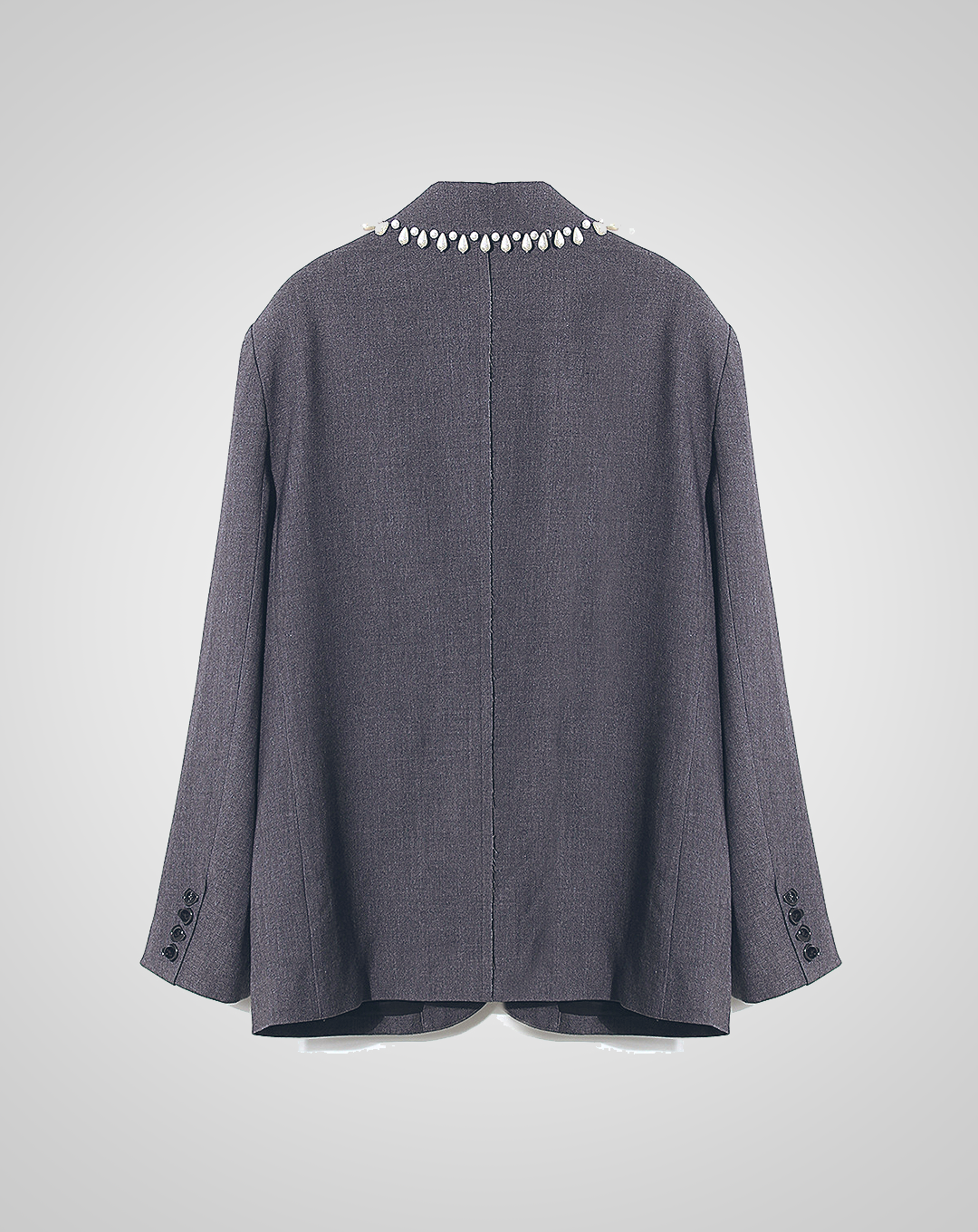 ♀Pearl Decoration Gray Jacket