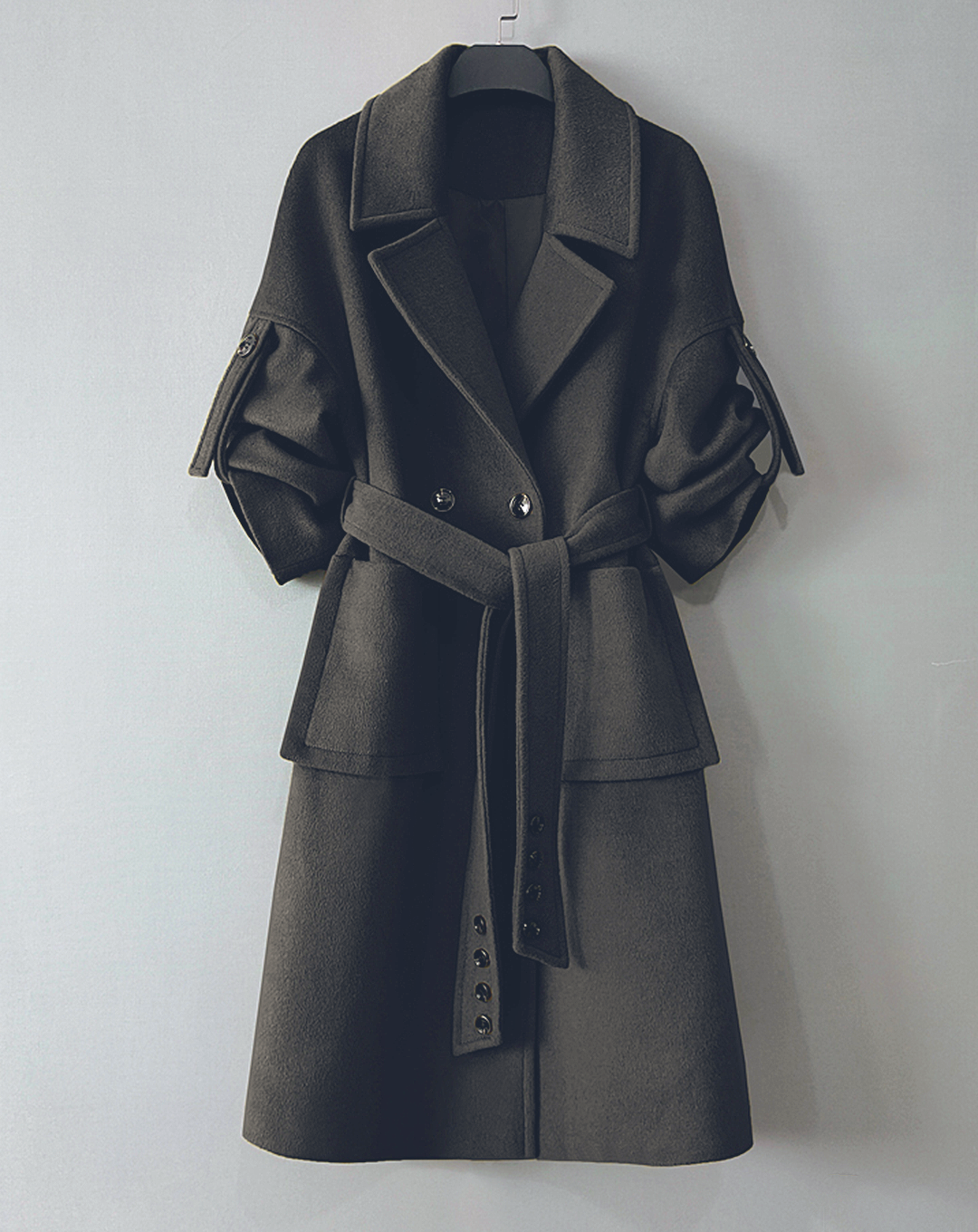 ♀Roll Up Wool Coat