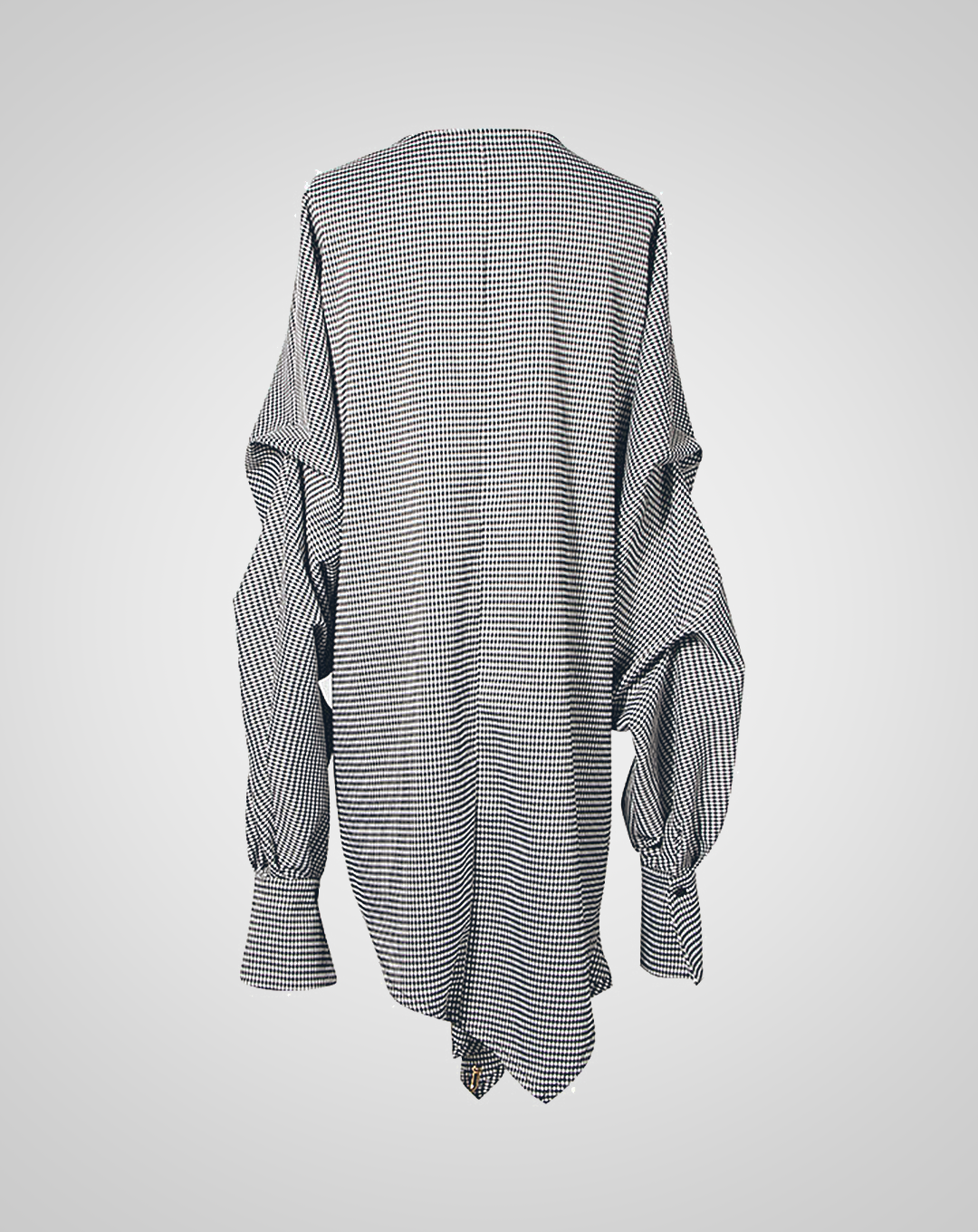 ♀Handkerchief Hem Plaid Shirt & Wrap Skirt