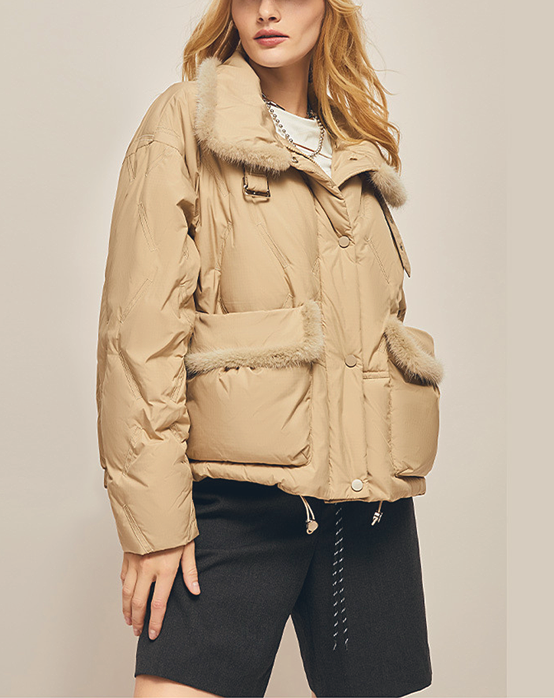 ♀Mink Fur Down Jacket