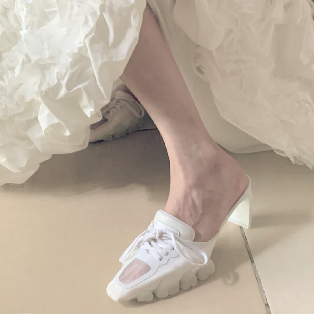 ♀Mesh High Heel Sneaker Sandals