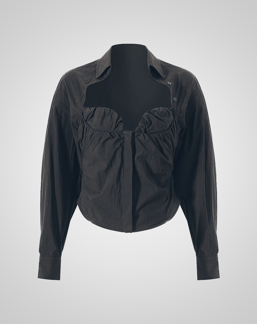 ♀Decollete Open Gathered Shirt