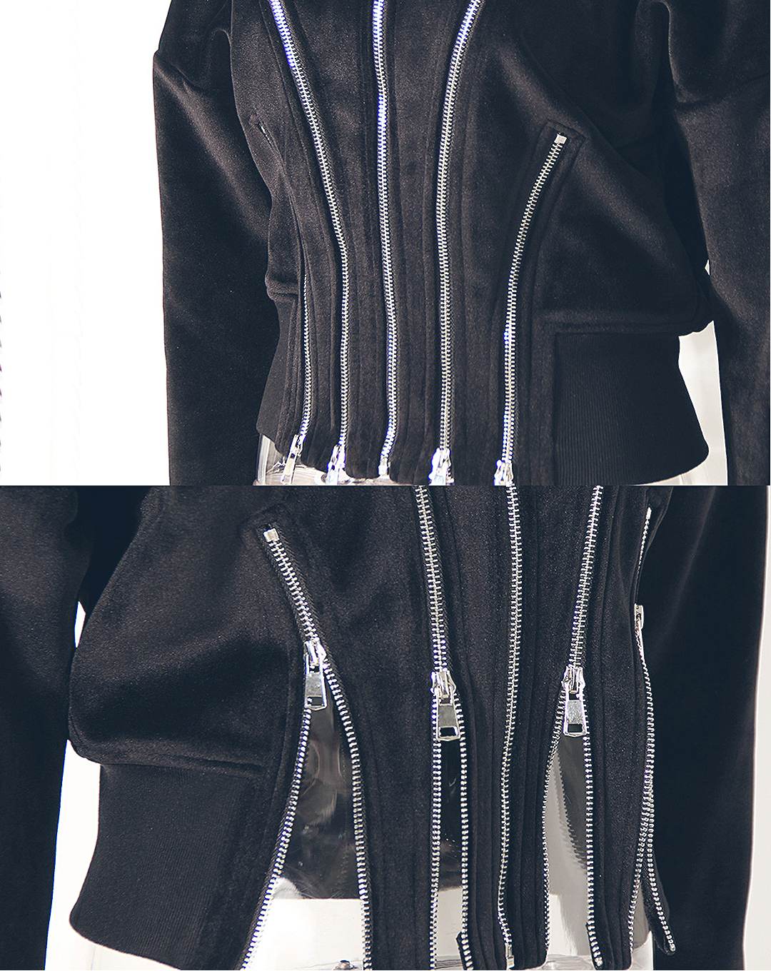 ♀Zipper Line Design Hoodie