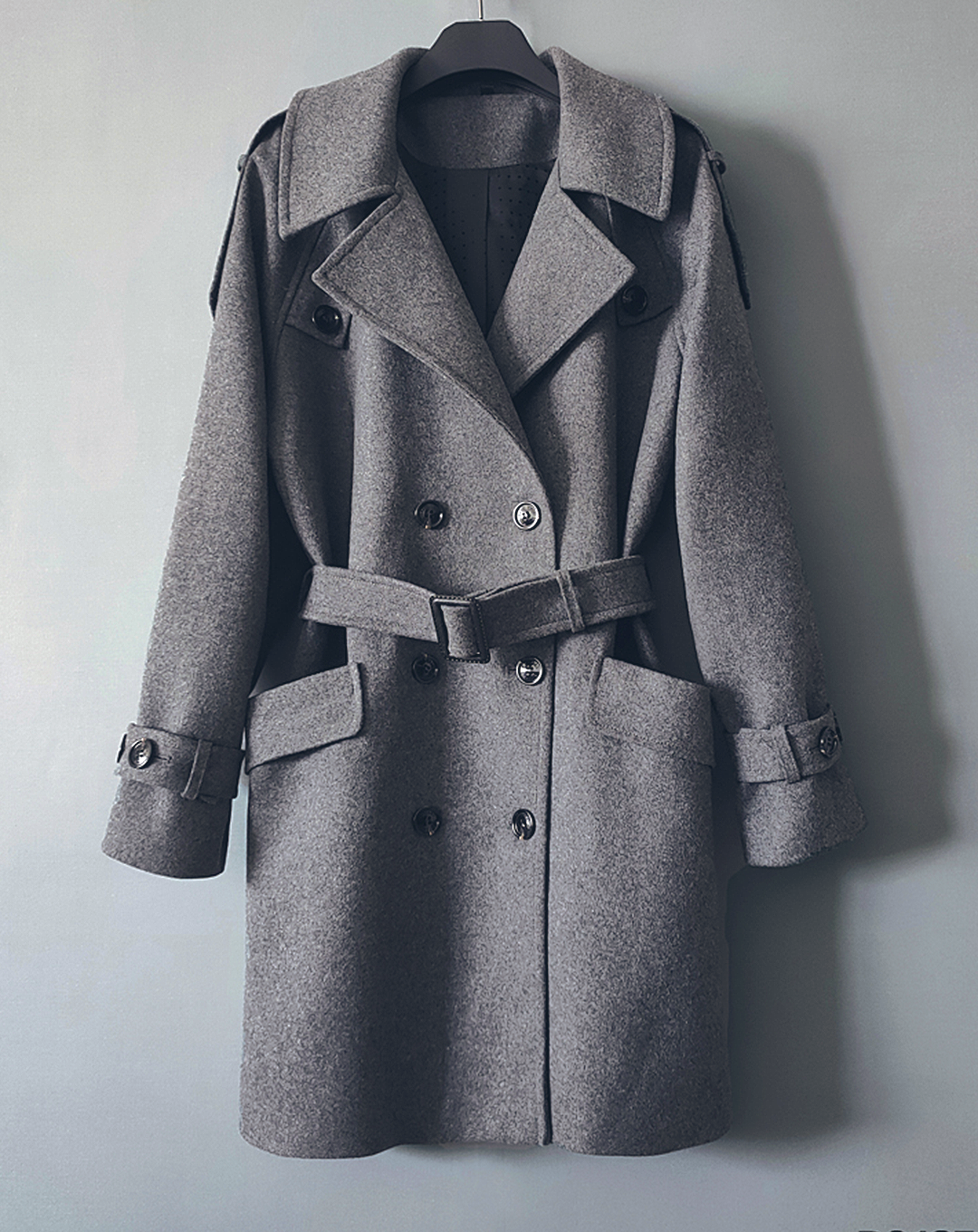 ♀Middle Wool Trench Coat