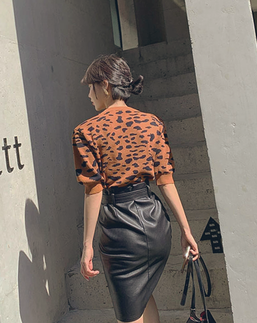 ♀Belt Leather Skirt