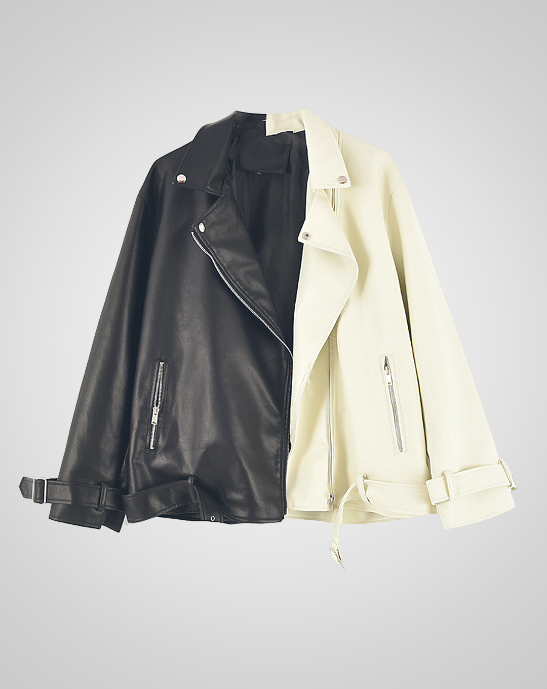 ♀Zip Leather Riders Jacket