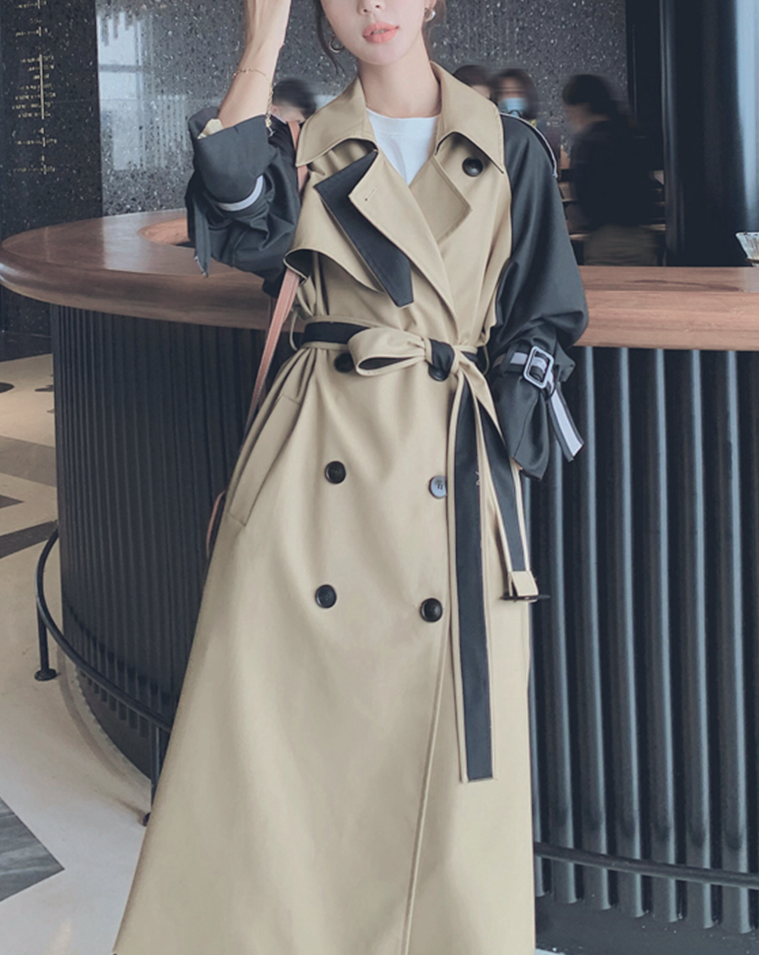 ♀Raglan Volume Sleeve Trench Coat