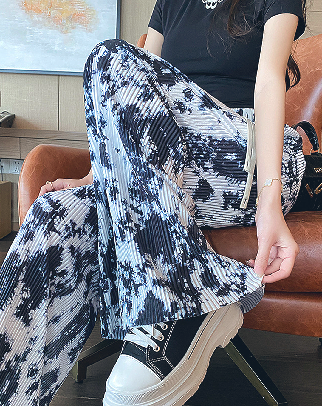 ♀Pattern Design Loose Pants