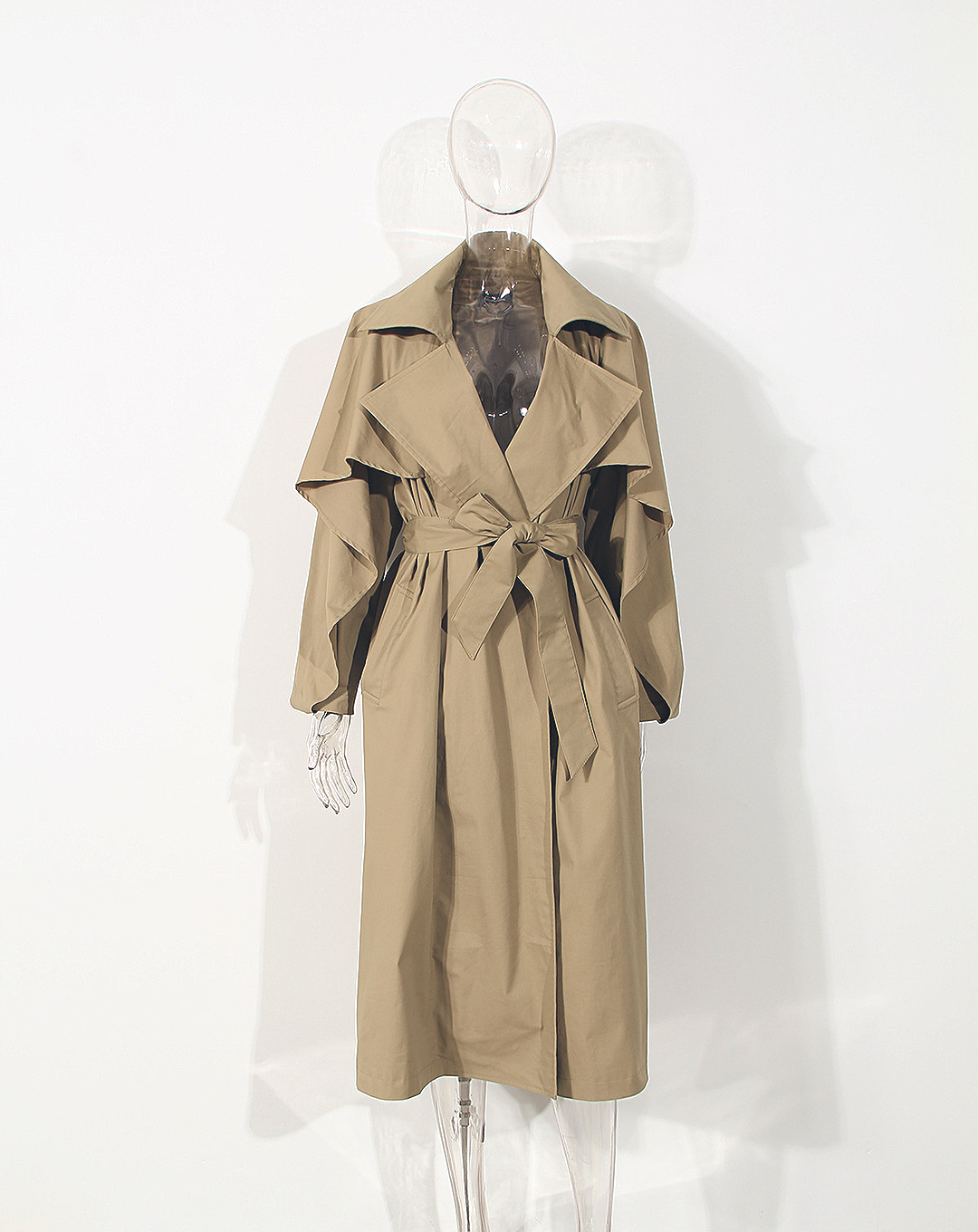 ♀Cape Style Long Trench Coat