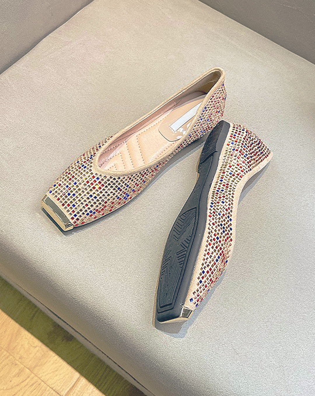 ♀Colored Stone Design Pumps