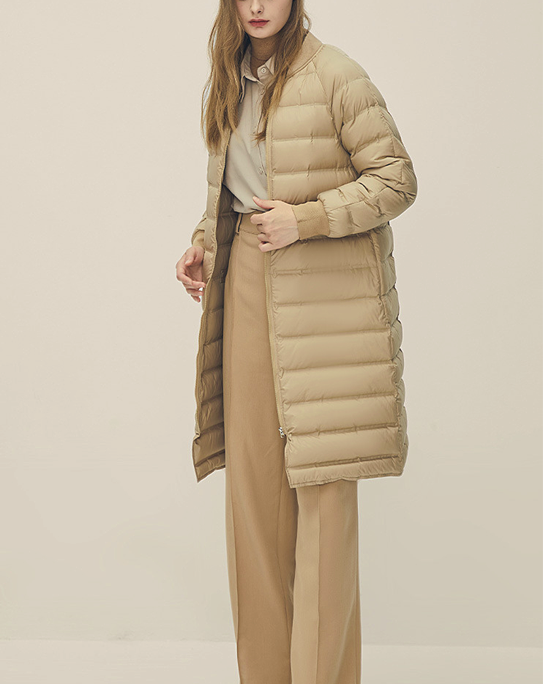 ♀Fur Hooded Trench Coat