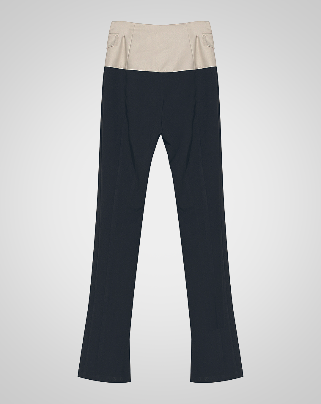 ♀High Waist Side Slit Semi-flare Pants