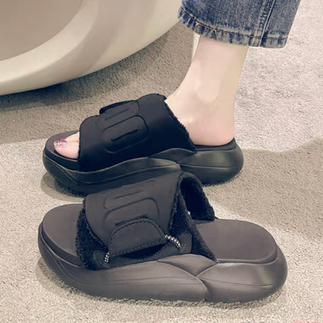 ♀Elastic Platform Velcro Sandal