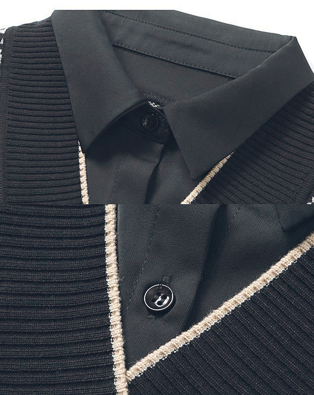 ♀Patterned Vest Docking Shirt