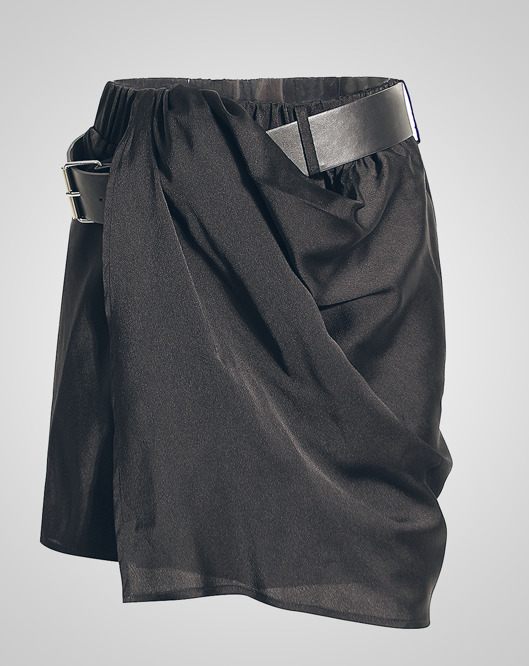 ♀Back Cutout Shirt & Wrap Belt Skirt