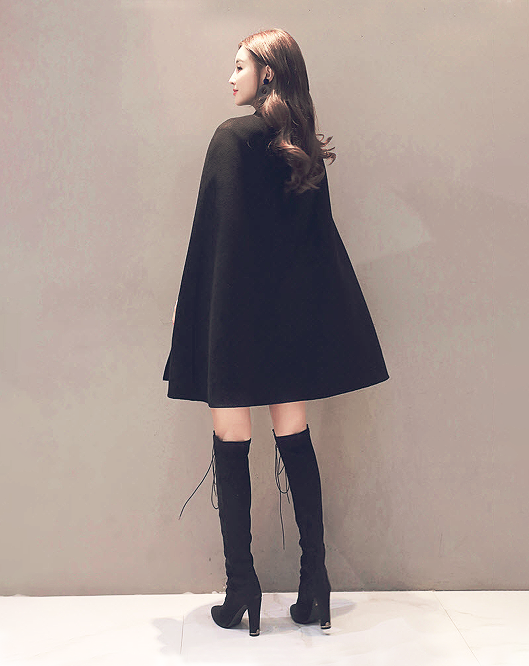 ♀Cape Style Middle Coat