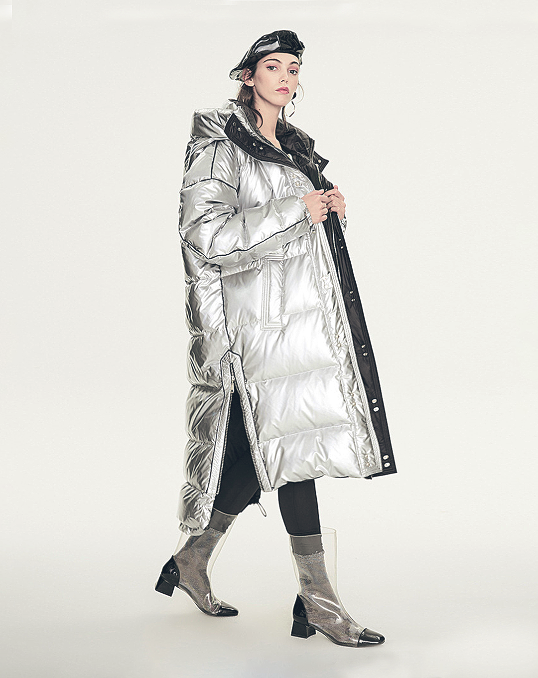 ♀Glossy Long Down Coat