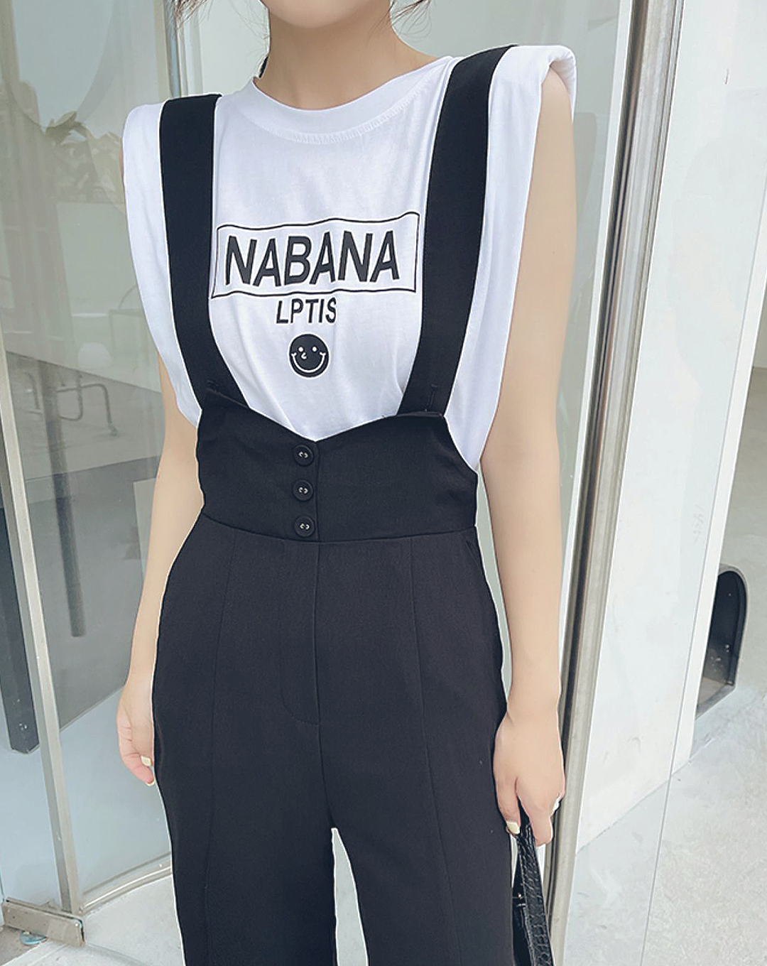 ♀Flare Cut High Waist Salopette
