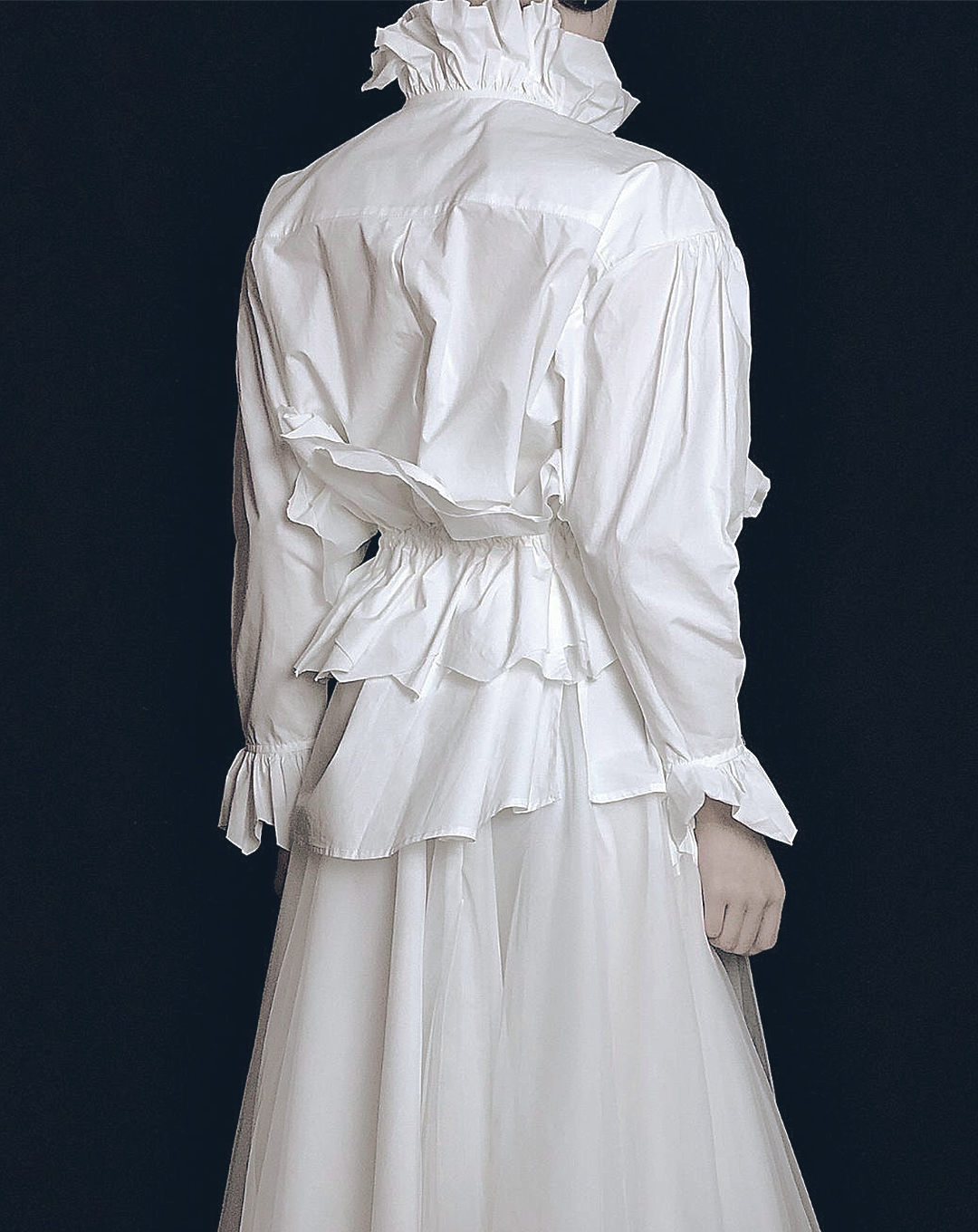 ♀Gathered Sash Shirt