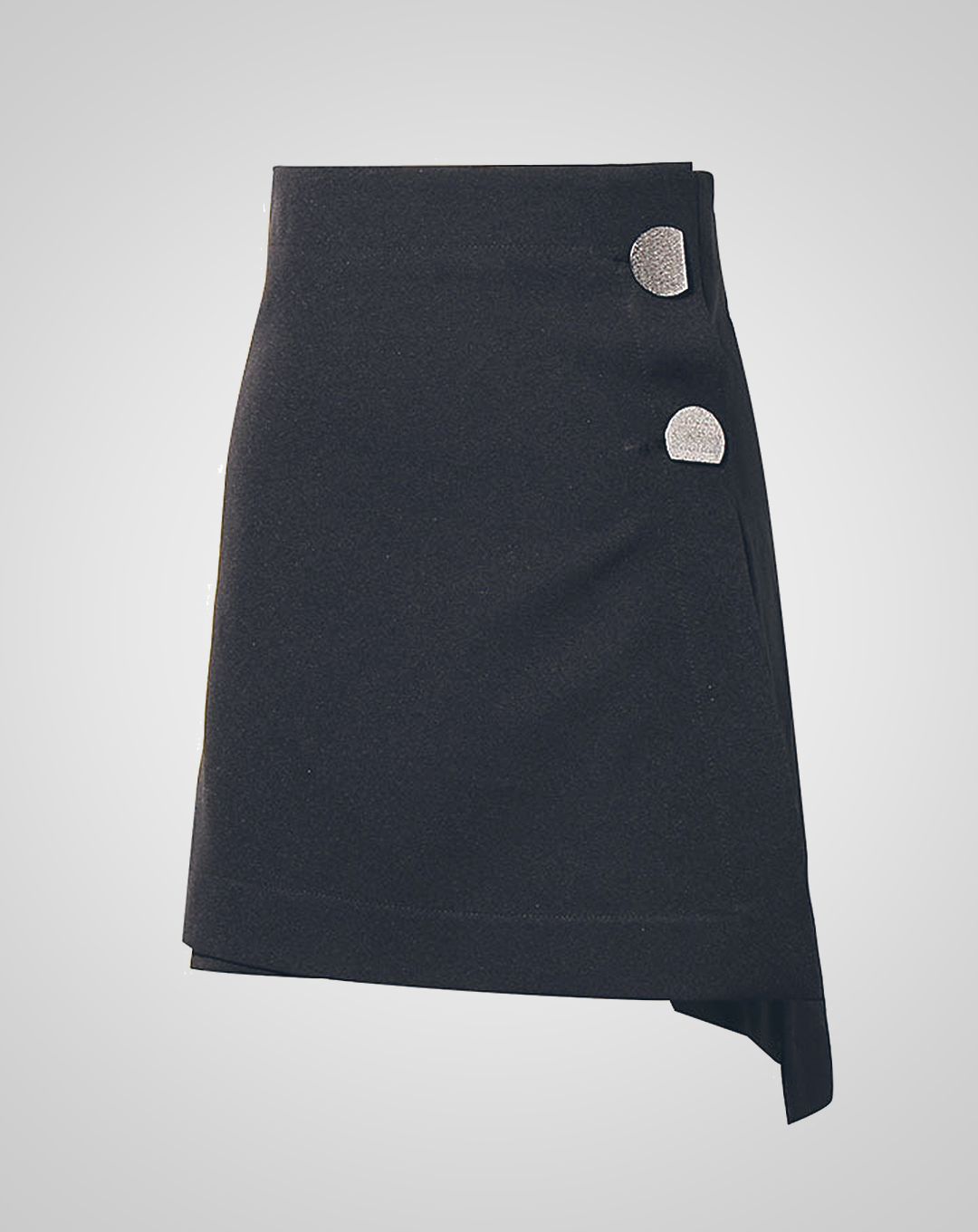 ♀Handkerchief Hem Plaid Shirt & Wrap Skirt