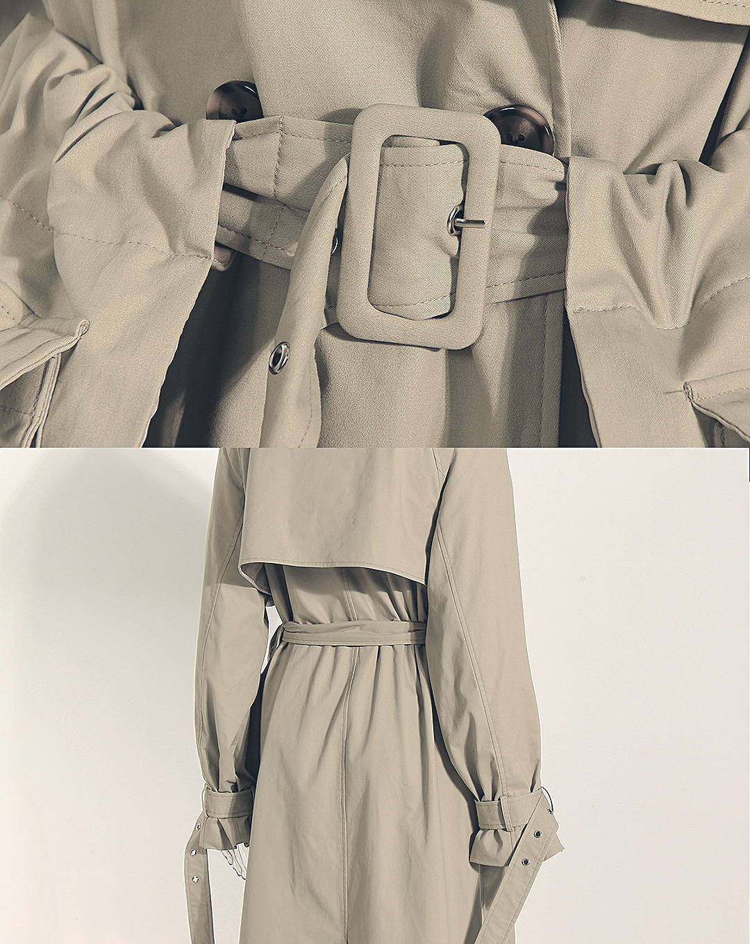 ♀Waist Big Pocket Trench Coat