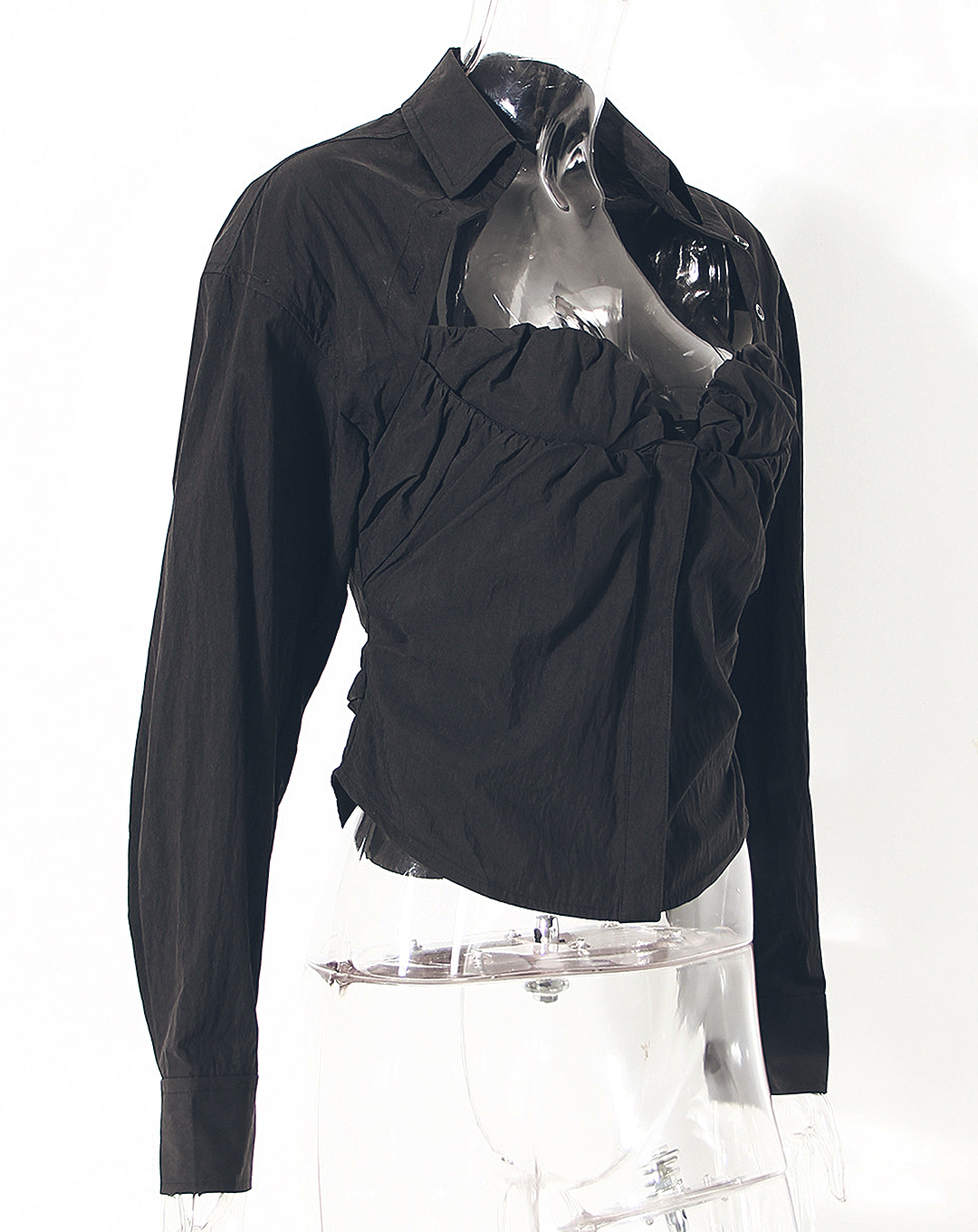 ♀Decollete Open Gathered Shirt