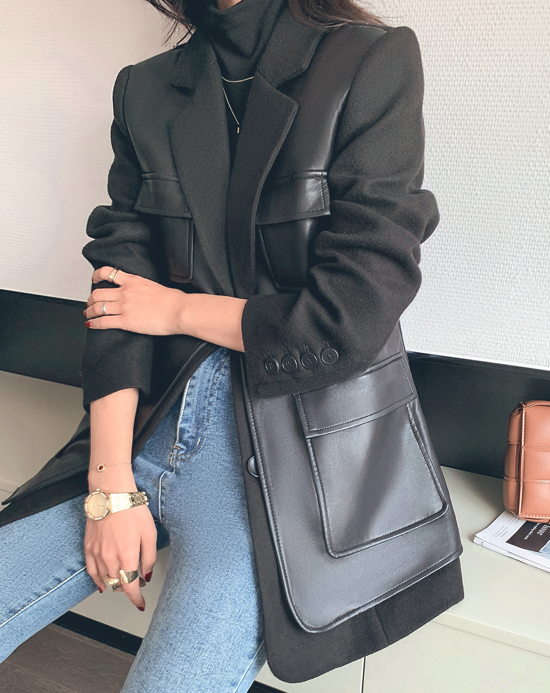 ♀Switching Design Fleece Jacket