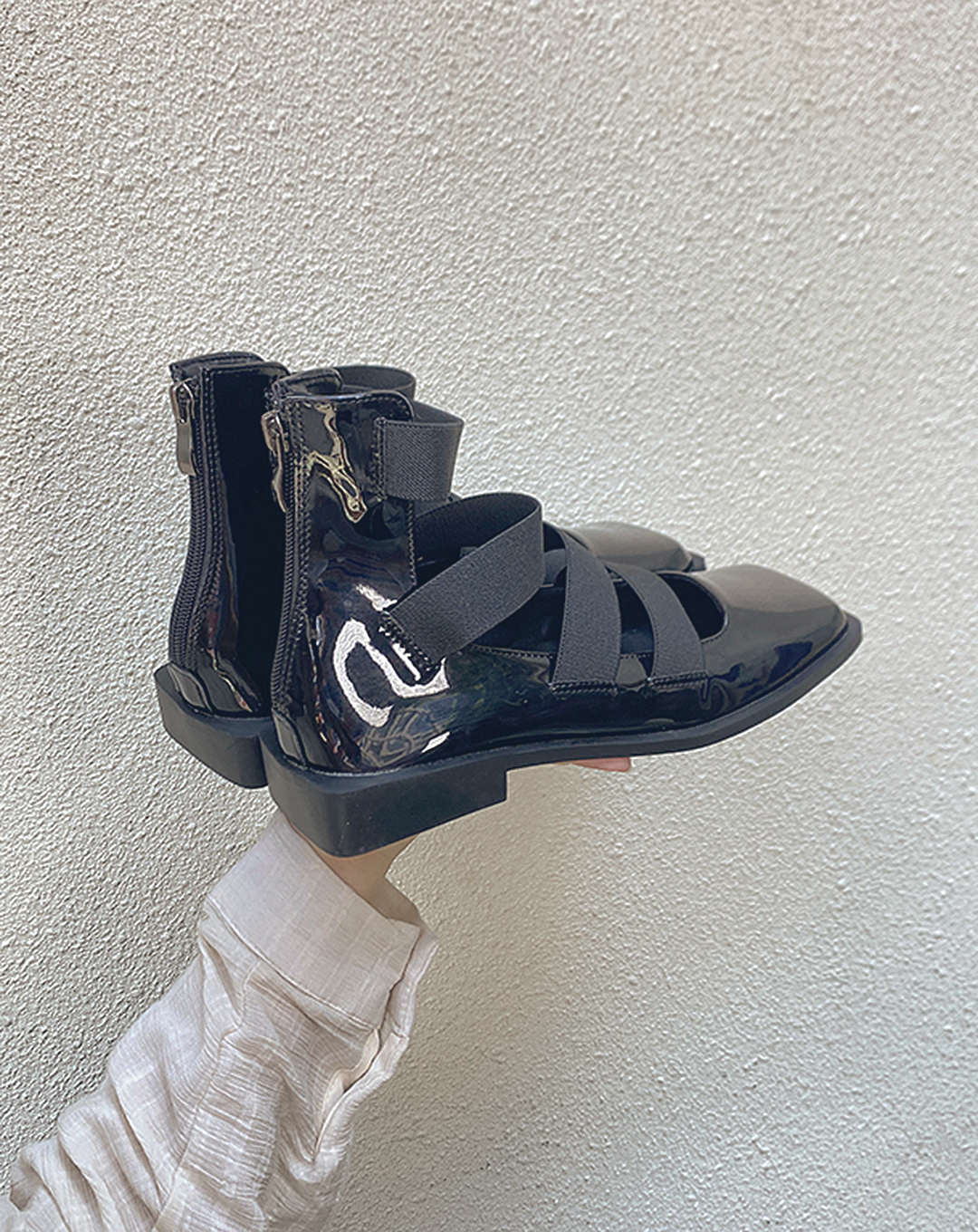 ♀Ankle Strap Square Toe Shoes