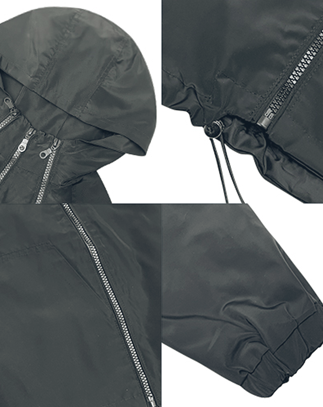 ♀Zip Black Windbreaker