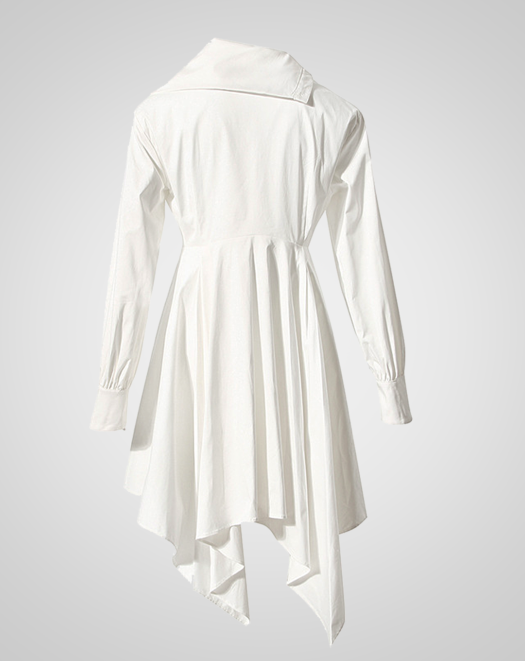 ♀Asymmetric Collar Handkerchief Hem Shirt